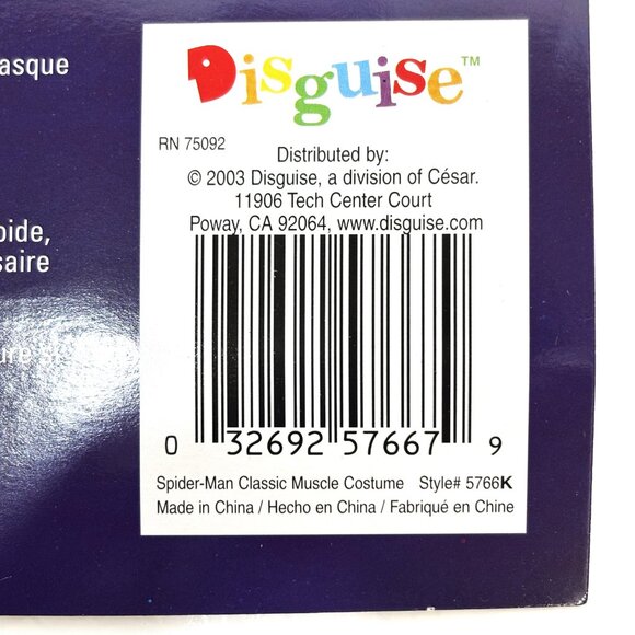 Spiderman Deluxe Muscle Chest Costume NOS  2003 NWT - Picture 16 of 16